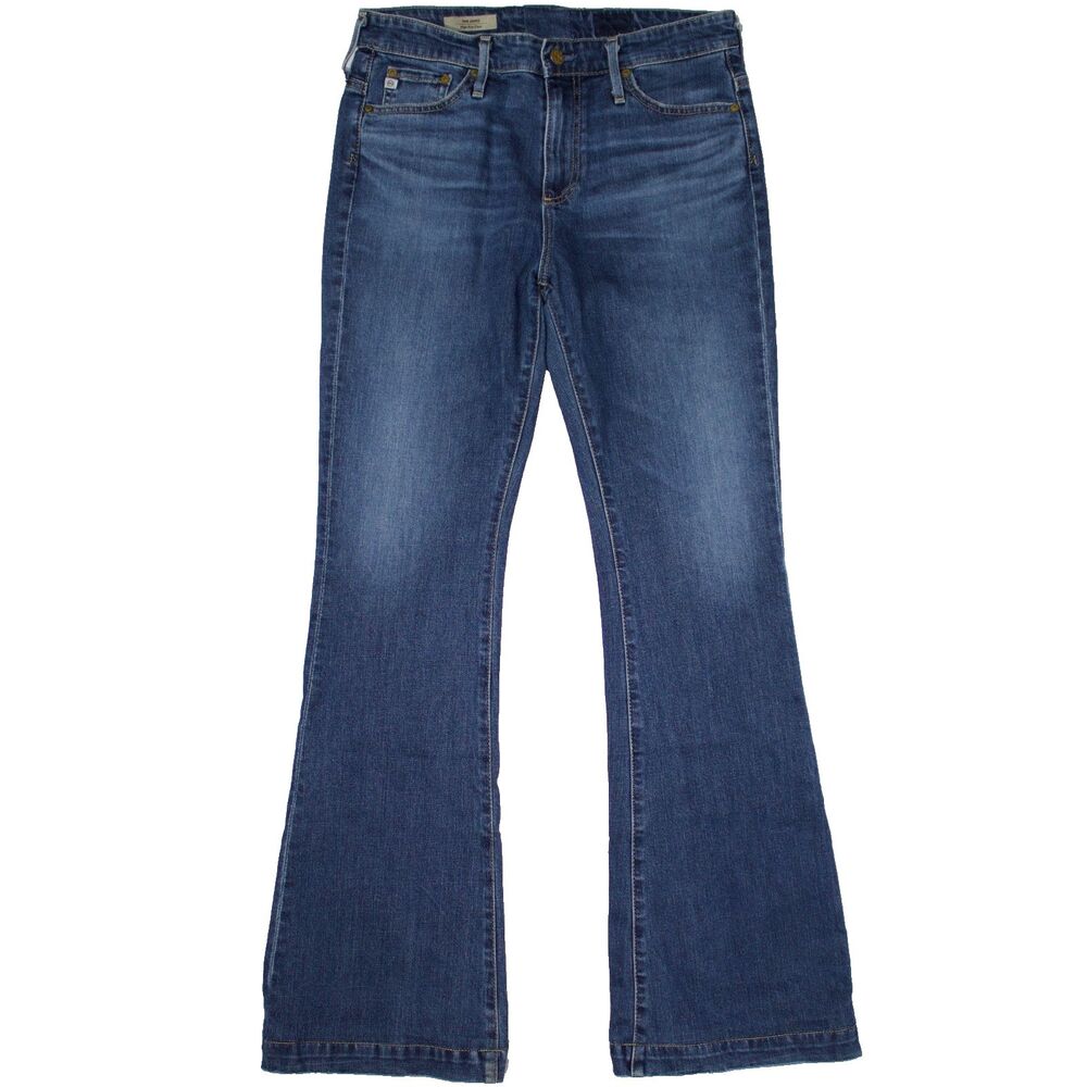 AG Adriano Goldschmied USA The Janis High Rise Flare Med Wash Jeans Women 28R
